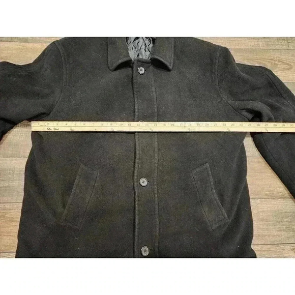 Ralph Lauren Cashmere Wool Overcoat Mens Black 42R Button Sport Trench Long Coat - Picture 6 of 8